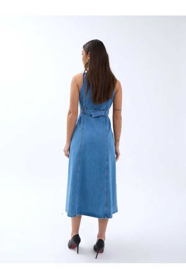6969 DENIM DRESS - BLUE