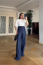Straight Cut Ribbed Women's Trousers