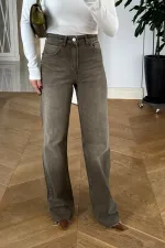 Yüksek Bel Straıght Denim Kadın Pantolon