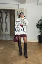 Dik Yaka Fermuarlı Polar Kadın Sweatshirt