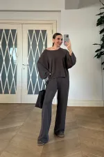 Kayık Yaka Sweat Pantolon Kadın Takım