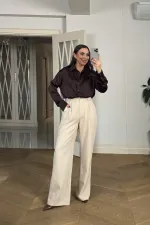 Pileli Palazzo Kadın Pantolon