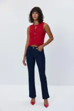 Bağlamalı Triko Kadın Yelek