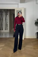 Beli Lastikli Pileli Palazzo Kadın Pantoln