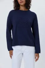 Bisiklet Yaka Basic Düşük Omuz Triko Kadın Kazak