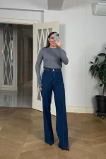 Dikiş Detaylı Denim Kadın Pantolon