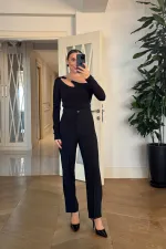 Asimetrik Yaka Uzun Kollu Bluz