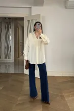 V Yaka Kadın Gömlek