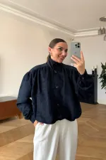 Vatkalı Suni Süet Bomber Kadın Ceket