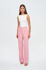 Pile Detaylı Palazzo Kadın Pantolon