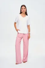 Pile Detaylı Palazzo Kadın Pantolon