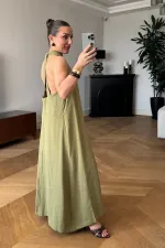 Sırt Dekolteli Uzun Elbise