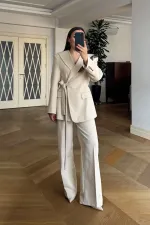 Women's Blazer Jacket and Pants Suit with Cape Detail Women's Blazer Jacket and Pants Suit with Cape Detail