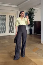 Straight Cut Ribbed Women's Trousers Straight Cut Ribbed Women's Trousers