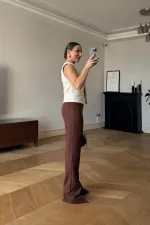 Suni Süet Kruvaze Kadın Yelek