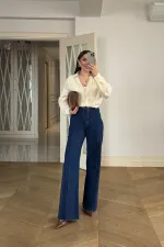 Dikiş Detaylı Denim Kadın Pantolon
