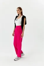 Cırt Detaylı Palazzo Kadın Pantolon