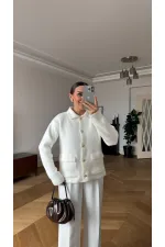 Polo Yaka Yumuşak Dokulu Kadın Hırka