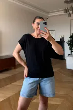 Bisiklet Yaka Arkası V Kadın Tişört