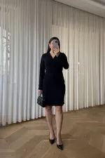 Wrap Neck Mini Dress