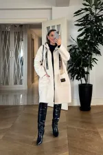 Kapüşonlu Buklet Kadın Ceket