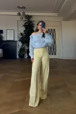 Straight Cut Ribbed Women's Trousers Straight Cut Ribbed Women's Trousers