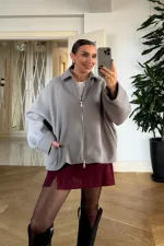 Fermuarlı Kaşe Kadın Ceket