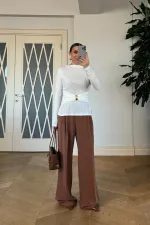 Kayık Yaka Uzun Kollu Bluz