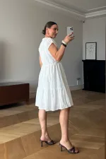 V Yaka Fisto Midi Elbise