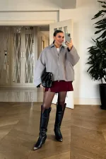 Fermuarlı Kaşe Kadın Ceket