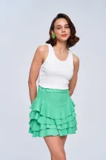 Volanlı Mini Kadın Etek