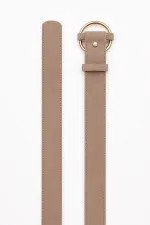 Women's Faux Suede Belt with Round Buckle