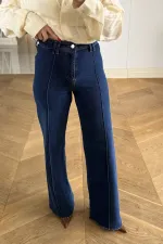 Dikiş Detaylı Denim Kadın Pantolon