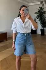 Denim Bermuda Kadın Şort