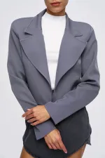Women's Shoulder Padded Blazer Crop Jacket
