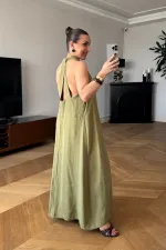 Sırt Dekolteli Uzun Elbise