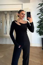 Asimetrik Yaka Uzun Kollu Bluz