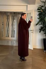 Yumuşak Dokulu Şal Yaka Uzun Kadın Hırka