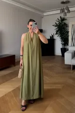 Sırt Dekolteli Uzun Elbise