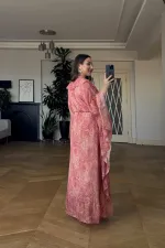 Shawl Patterned Batwing Sleeve Long Dress Shawl Patterned Batwing Sleeve Long Dress
