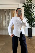 Toka Detaylı Uzun Kollu Bluz