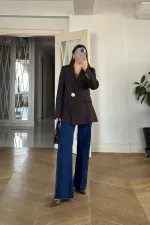 Gold Düğmeli Blazer Kadın Ceket