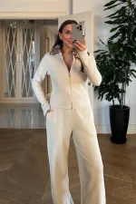 Suni Kürk Detaylı Fermuarlı Bluz