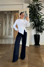 Toka Detaylı Uzun Kollu Bluz