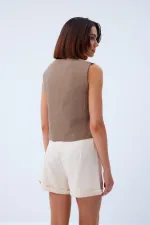Yüksek Bel Bermuda Kadın Şort