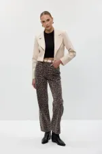 Veste blazer courte à épaulettes pour femme