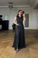 Sleeveless Polka Dot Long Shirt Dress Sleeveless Polka Dot Long Shirt Dress