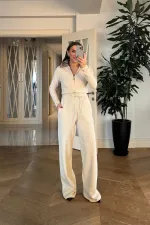 Beli Lastikli Fitilli Kadın Pantolon