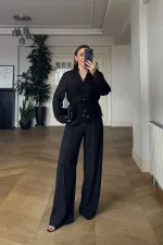 Hakim Yaka Bel Büzgülü Kadın Gömlek