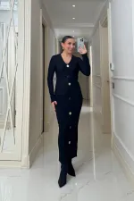 Düğmeli Fitilli Kalem Etek